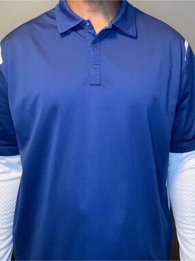 Vintage Nike Golf Dri-FIT Blue Polo Shirt XL Athletic Golf Casual